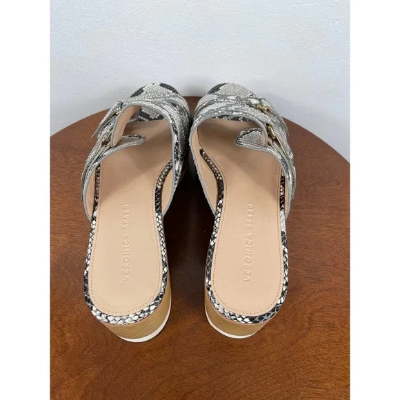 Veronica Beard Welda Snake-Print Platform Slide